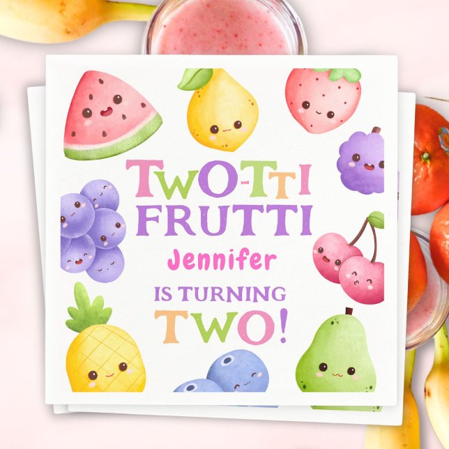 Two-tti Frutti! Girl Pink Cutie Fruit Paper Napkin (Creator Uploaded)