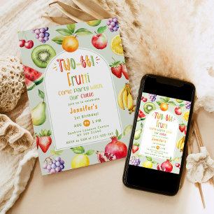 Two-tti Frutti little cutie fruits 2nd birthday Invitation