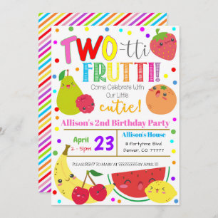 Two-tti Frutti Party Birthday Invitation