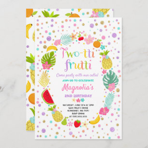 Two-tti Frutti Party Invitation 2nd Birthday Party
