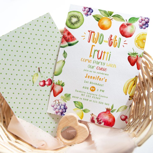 Two-tti Frutti such a cutie fruits 2nd birthday Invitation (Creator Uploaded)