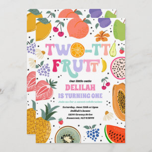 Two-tti Frutti Tropical Summer 2nd Birthday Party Invitation