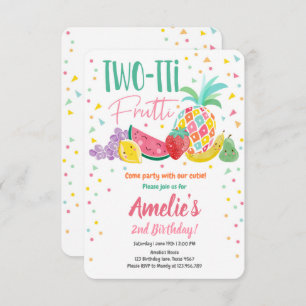 Two-tti Frutti Tutti Fruity Birthday Fruit Summer Invitation