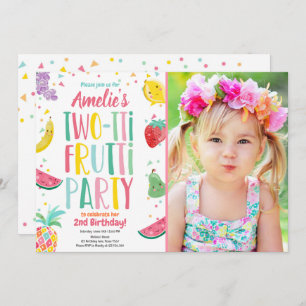 Two-tti Frutti Tutti Fruity Birthday Fruit Summer Invitation