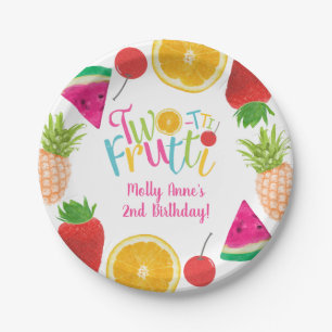 TWO-tti Frutti Tutti Frutti Girl 2nd Birthday Paper Plate