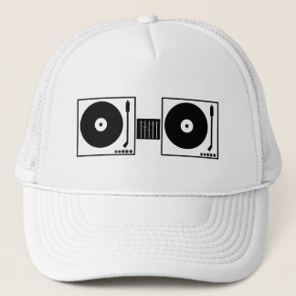 Two turntables but no microphone trucker hat