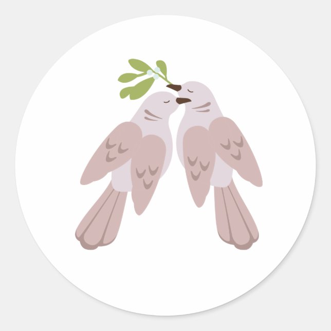 Two Turtle Doves Classic Round Sticker (Front)