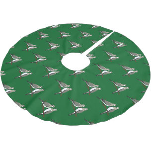 Two Turtle Doves Cut-Out Stencil Retro Style 1 Brushed Polyester Tree Skirt