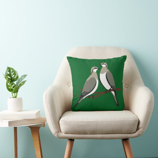 Two Turtle Doves Cut-Out Stencil Retro Style 1 Cushion (Chair)
