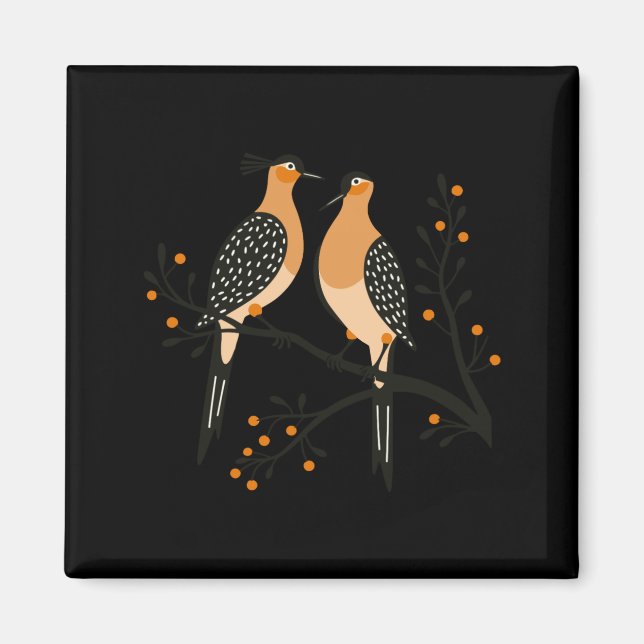 Two Turtle Doves Cut Out Stencil Retro Style 7 T S Magnet (Front)