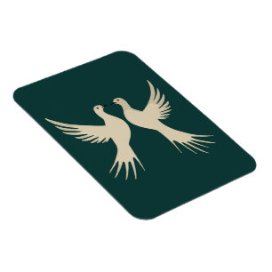 Two Turtle Doves Cut-Out Stencil-Style 2 Magnet