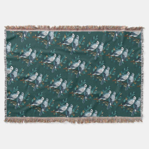 Two Turtle Doves Cut-Out Stencil-Style 2 Throw Blanket