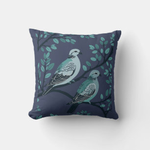 Two Turtle Doves Cut-Out Stencil-Style 3 Cushion