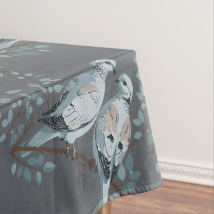 Two Turtle Doves Cut-Out Stencil-Style Tablecloth