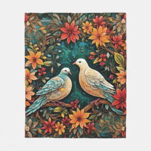 Two Turtle Doves Fleece Blanket