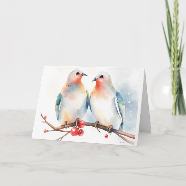 Two Turtle Doves Holiday Card (Front)