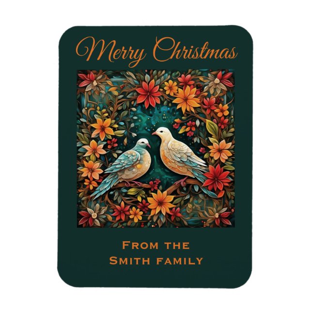 Two Turtle Doves Magnet (Vertical)
