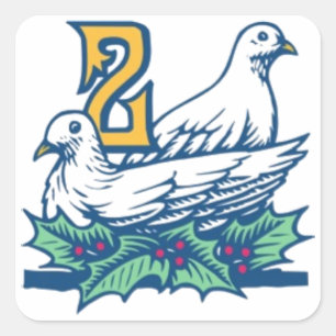 Two Turtledoves Square Sticker