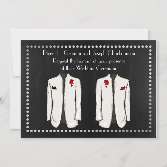 Two Tuxedo Gay Wedding Invitation (Front)