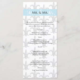 Two Tuxedo Groom Gay Wedding Menu