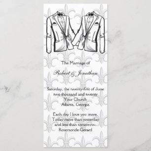 Two Tuxedo Groom Gay Wedding Program