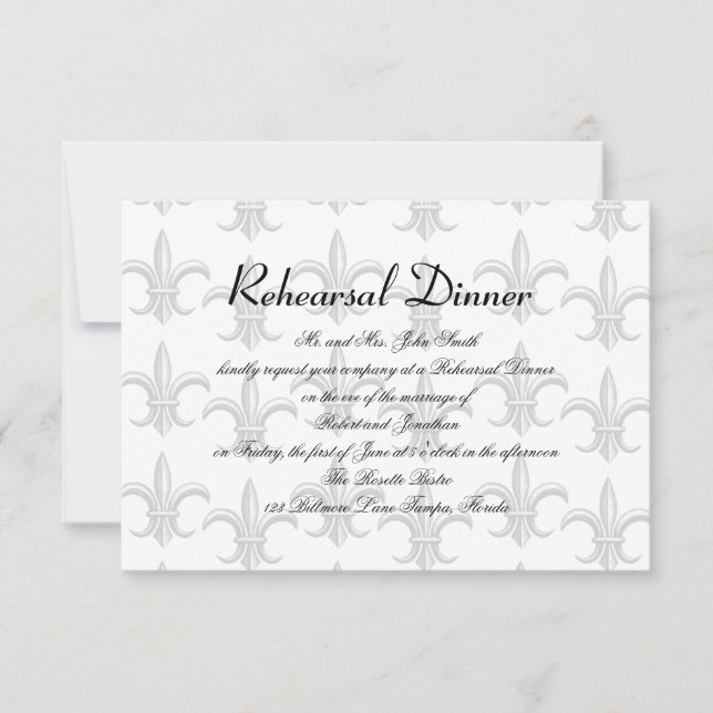 Two Tuxedo Groom Gay Wedding Rehearsal Invitation (Front)