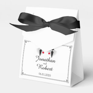 Two Tuxedos on White Gay Wedding Favour Box