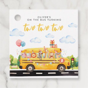 Two Two Two School Bus Favour Tags