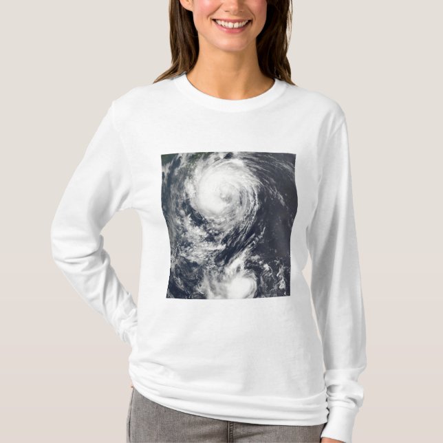 Two Typhoon systems approaching the Far East T-Shirt (Front)