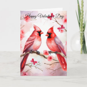Two Valentine Cardinals Holiday Card