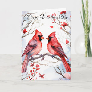 Two Valentine Cardinals Holiday Card