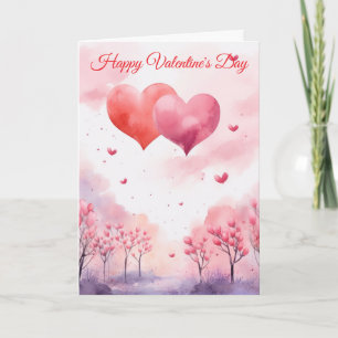 Two Valentine Hearts Holiday Card