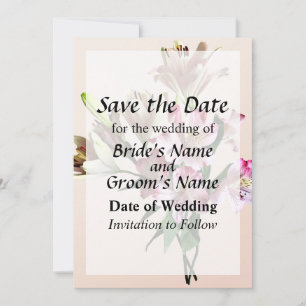Two Varieties of Pink Lilies Save the Date
