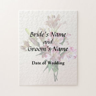 Two Varieties of Pink Lilies Wedding Products Jigsaw Puzzle