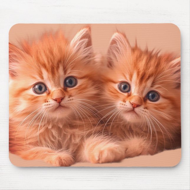 Two Very Cute Kittens on a Laptop Desktop Tablet Mouse Pad (Front)
