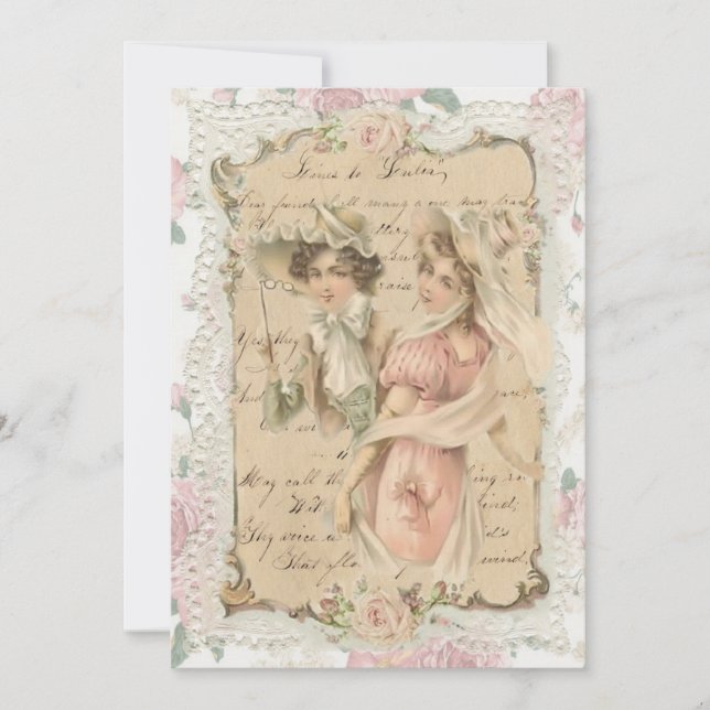 Two Victorian Ladies Holiday Card (Front)