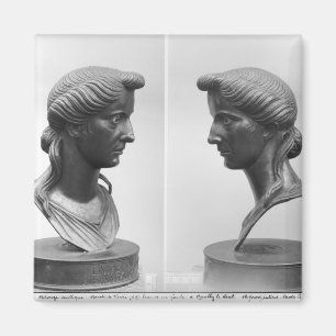 Two views of a bust of Livia Magnet