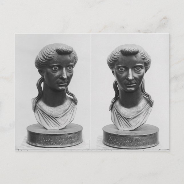 Two views of a bust of Livia Postcard (Front)