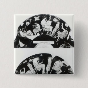 Two views of an attic red-figure cup 15 cm square badge