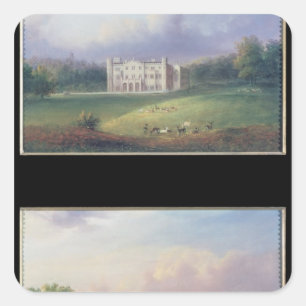 Two Views of Apley Priory Square Sticker