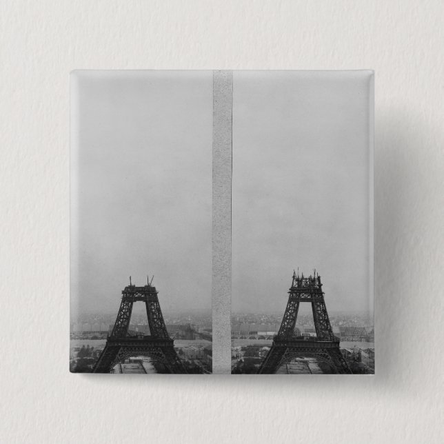 Two views of the construction of the Eiffel 15 Cm Square Badge (Front)