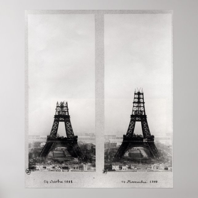 Two views of the construction of the Eiffel Poster (Front)