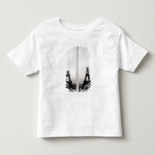 Two views of the construction of the Eiffel Toddler T-Shirt