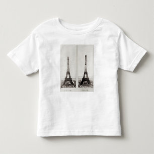Two views of the construction of the Eiffel Toddler T-Shirt
