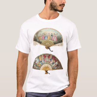 Two Vintage Hand Fans Illustration – Retro Antique T-Shirt
