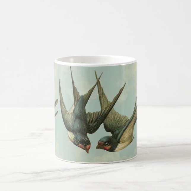 Two Vintage Swallows Coffee Mug (Center)