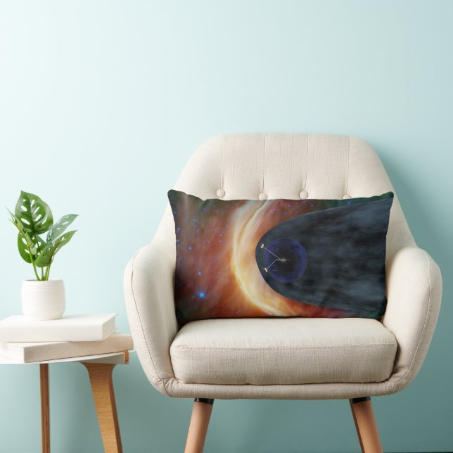 Two Voyager Spacecraft Exploring Turbulent Space. Lumbar Cushion (Chair)
