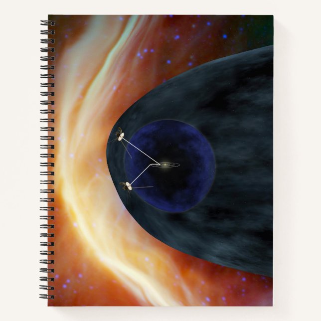 Two Voyager Spacecraft Exploring Turbulent Space. Notebook (Front)