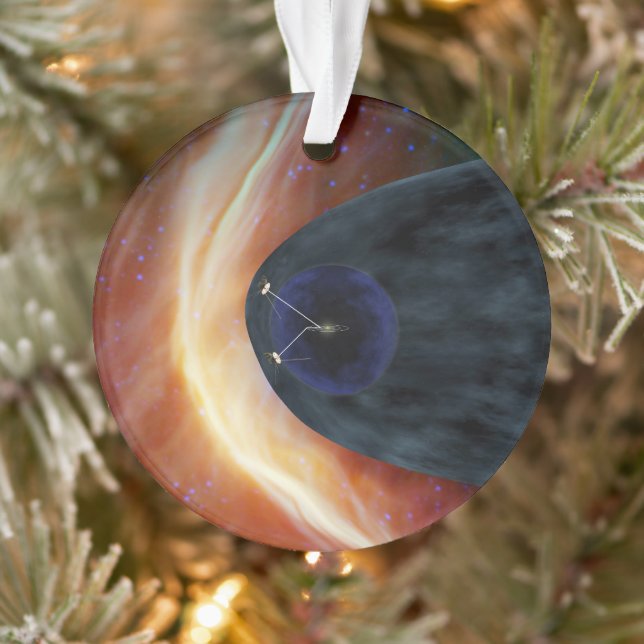Two Voyager Spacecraft Exploring Turbulent Space. Ornament (Tree)