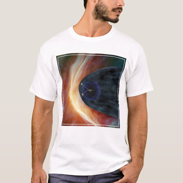 Two Voyager Spacecraft Exploring Turbulent Space. T-Shirt (Front)